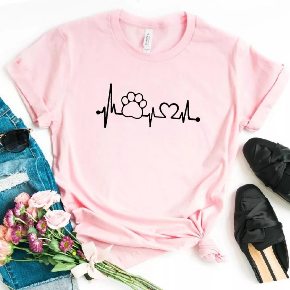 Heartbeat PawPrint Custom Tee - Picture 4 of 6